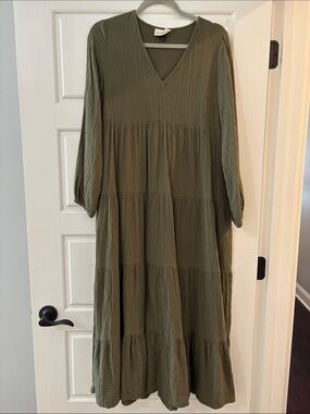 Olive Green Maxi Dress - Women